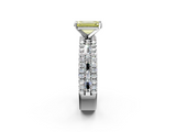 White gold Fancy Yellow Emerald  Solitaire Diamond with Pave and Channel Set Band_78