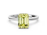 White gold Fancy Yellow Emerald  Solitaire Engagement Ring with Cathedral Band and Four-Prong Setting_17