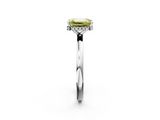 White gold Fancy Yellow Emerald  Solitaire Engagement Ring with Cathedral Band and Four-Prong Setting_19