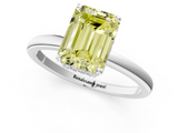 White gold Fancy Yellow Emerald  Solitaire Engagement Ring with Cathedral Band and Four-Prong Setting_19