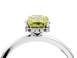 White gold Fancy Yellow Emerald  Solitaire Engagement Ring with Cathedral Band and Four-Prong Setting_21