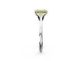 White gold Fancy Yellow Emerald  Solitaire Engagement Ring with Four-Prong Setting and Classic Band 2