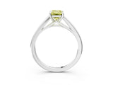 White gold Fancy Yellow Emerald  Solitaire Engagement Ring with Four-Prong Setting and Classic Band 3