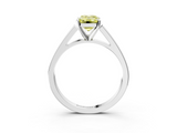 White gold Fancy Yellow Emerald  Solitaire Engagement Ring with Four-Prong Setting and Tapered Band_6
