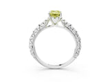 White gold Fancy Yellow Emerald  Solitaire Floral Milgrain Engagement Ring_34