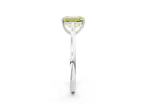 White gold Fancy Yellow Emerald  Solitaire Heart Prong Engagement Ring with Tapered Band_57