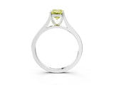 White gold Fancy Yellow Emerald  Solitaire Heart Prong Engagement Ring with Tapered Band_58