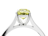 White gold Fancy Yellow Emerald  Solitaire Heart Prong Engagement Ring with Tapered Band_59