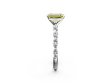 White gold Fancy Yellow Emerald  Solitaire Marquise Side Stone Prong Setting Ring_46