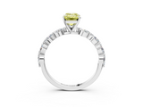 White gold Fancy Yellow Emerald  Solitaire Marquise Side Stone Prong Setting Ring_47