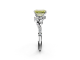 White gold Fancy Yellow Emerald  Solitaire Marquise Twist Band with Six-Prong Setting_77