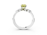 White gold Fancy Yellow Emerald  Solitaire Marquise Twist Band with Six-Prong Setting_78