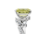 White gold Fancy Yellow Emerald  Solitaire Marquise Twist Band with Six-Prong Setting_80
