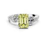 White gold Fancy Yellow Emerald  Solitaire Marquise Twist Band with Six-Prong Setting_81