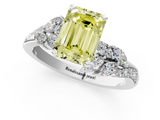 White gold Fancy Yellow Emerald  Solitaire Marquise Twist Band with Six-Prong Setting_82