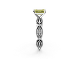 White gold Fancy Yellow Emerald  Solitaire Milgrain Diamond Engagement Ring with Bezel and Marquise Band_67