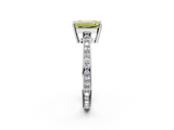 White gold Fancy Yellow Emerald  Solitaire Pavé Band Prong Setting Ring_22