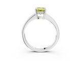 White gold Fancy Yellow Emerald  Solitaire Pavé Band Prong Setting Ring_23