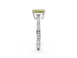 White gold Fancy Yellow Emerald  Solitaire Pavé Band Prong Setting Ring_51