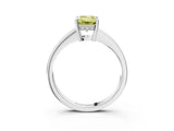 White gold Fancy Yellow Emerald  Solitaire Pavé Band Prong Setting Ring_52