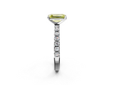 White gold Fancy Yellow Emerald  Solitaire Pavé Band with Four-Prong Setting_146
