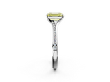 White gold Fancy Yellow Emerald  Solitaire Pavé Band with Four-Prong Setting_61
