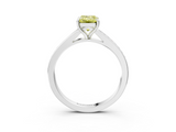 White gold Fancy Yellow Emerald  Solitaire Pavé Band with Four-Prong Setting_62