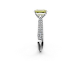 White gold Fancy Yellow Emerald  Solitaire Pavé Diamond Engagement Ring with Four-Prong Setting_195