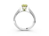 White gold Fancy Yellow Emerald  Solitaire Pavé Diamond Engagement Ring with Four-Prong Setting_200