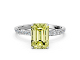 White gold Fancy Yellow Emerald  Solitaire Pavé Diamond Engagement Ring with Four-Prong Setting_39