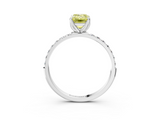 White gold Fancy Yellow Emerald  Solitaire Pavé Diamond Engagement Ring with Four-Prong Setting_42