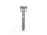 White gold Fancy Yellow Emerald  Solitaire Pavé Diamond Milgrain Engagement Ring with Four-Prong Setting_5