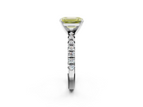 White gold Fancy Yellow Emerald  Solitaire Pave Diamond Engagement Ring with Four-Prong Setting_349