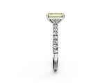 White gold Fancy Yellow Emerald  Solitaire Pave Diamond Engagement Ring with Prong Setting_22