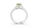 White gold Fancy Yellow Emerald  Solitaire Pave Diamond Engagement Ring with Prong Setting_23