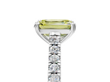 White gold Fancy Yellow Emerald  Solitaire Pave Diamond Engagement Ring with Prong Setting_25