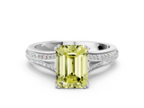 White gold Fancy Yellow Emerald  Solitaire Pave Split Shank Engagement Ring with Six-Prong Setting_37
