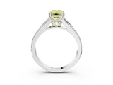 White gold Fancy Yellow Emerald  Solitaire Pave Split Shank Engagement Ring with Six-Prong Setting_40