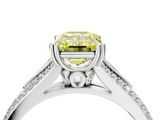 White gold Fancy Yellow Emerald  Solitaire Pave Split Shank Engagement Ring with Six-Prong Setting_41