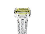 White gold Fancy Yellow Emerald  Solitaire Pave Split Shank Ring with Four-Prong Setting_116