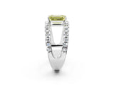 White gold Fancy Yellow Emerald  Solitaire Split Shank Pave Diamond Ring_51