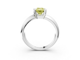 White gold Fancy Yellow Emerald  Solitaire Tension Set Diamond Ring with Wide Band_23