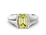 White gold Fancy Yellow Emerald  Solitaire Tension Set Diamond Ring_20