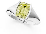 White gold Fancy Yellow Emerald  Solitaire Tension Set Diamond Ring_21