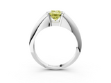 White gold Fancy Yellow Emerald  Solitaire Tension Set Diamond Ring_23