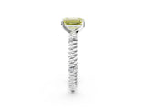 White gold Fancy Yellow Emerald  Solitaire Twisted Band Prong Set Engagement Ring_108
