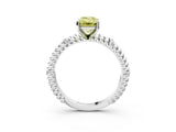White gold Fancy Yellow Emerald  Solitaire Twisted Band Prong Set Engagement Ring_109