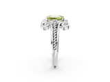 White gold Fancy Yellow Emerald  Solitaire Twisted Band Scroll Prong Ring_5