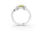 White gold Fancy Yellow Emerald  Solitaire Twisted Band Scroll Prong Ring_6