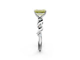 White gold Fancy Yellow Emerald  Solitaire Twisted Band with Prong Setting 2